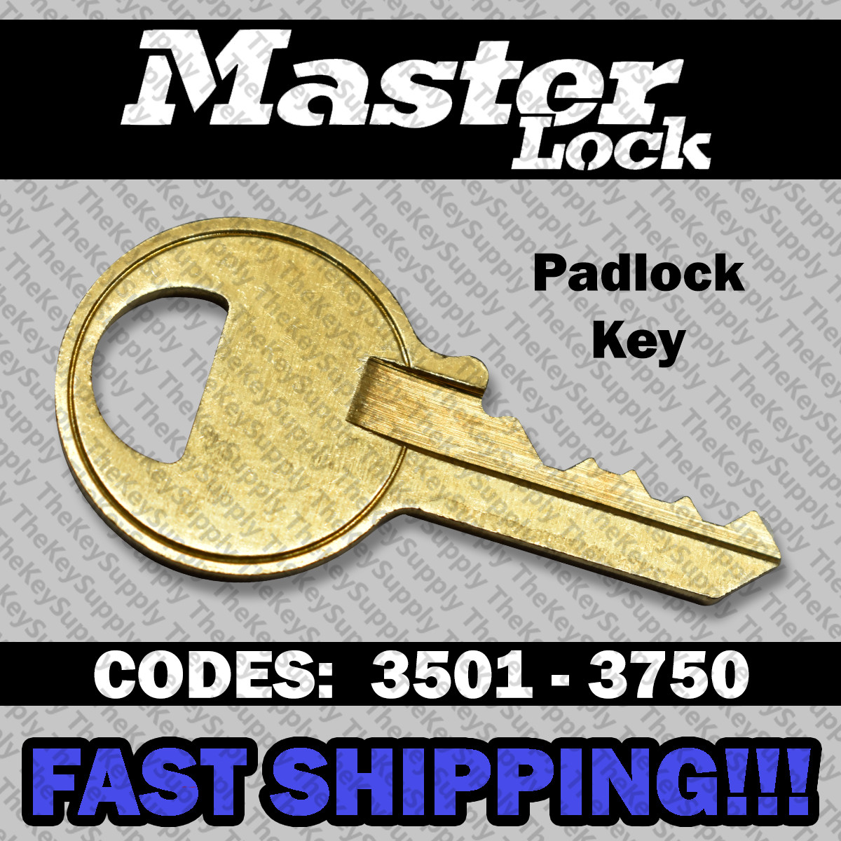 Master Lock Padlock Replacement Key Cut to Your Code 3501 - 3750