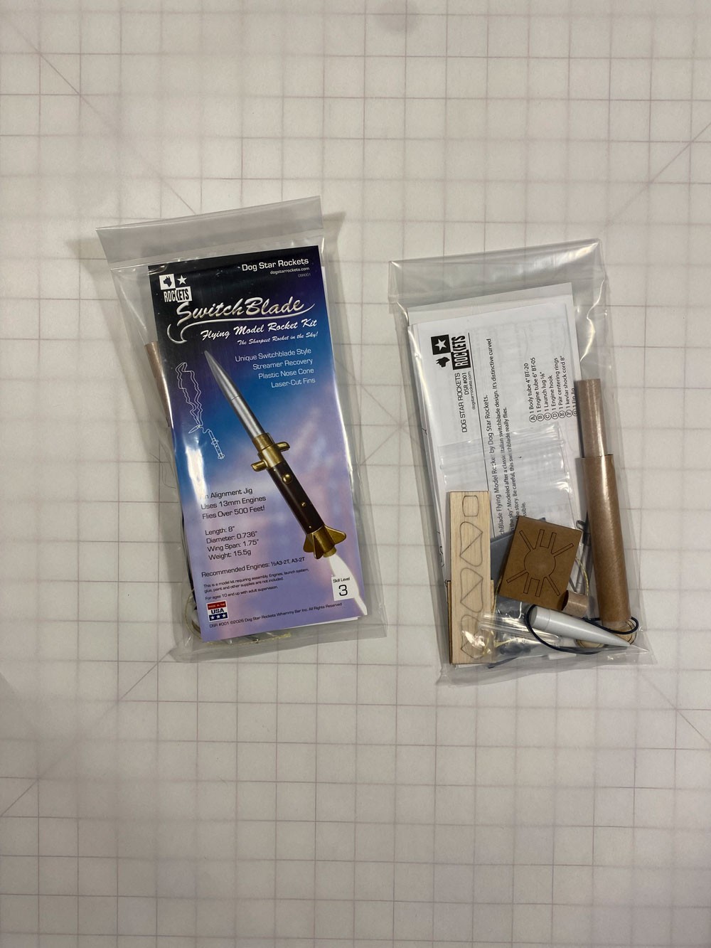 SwitchBlade Model Rocket Kit by Dog Star Rockets