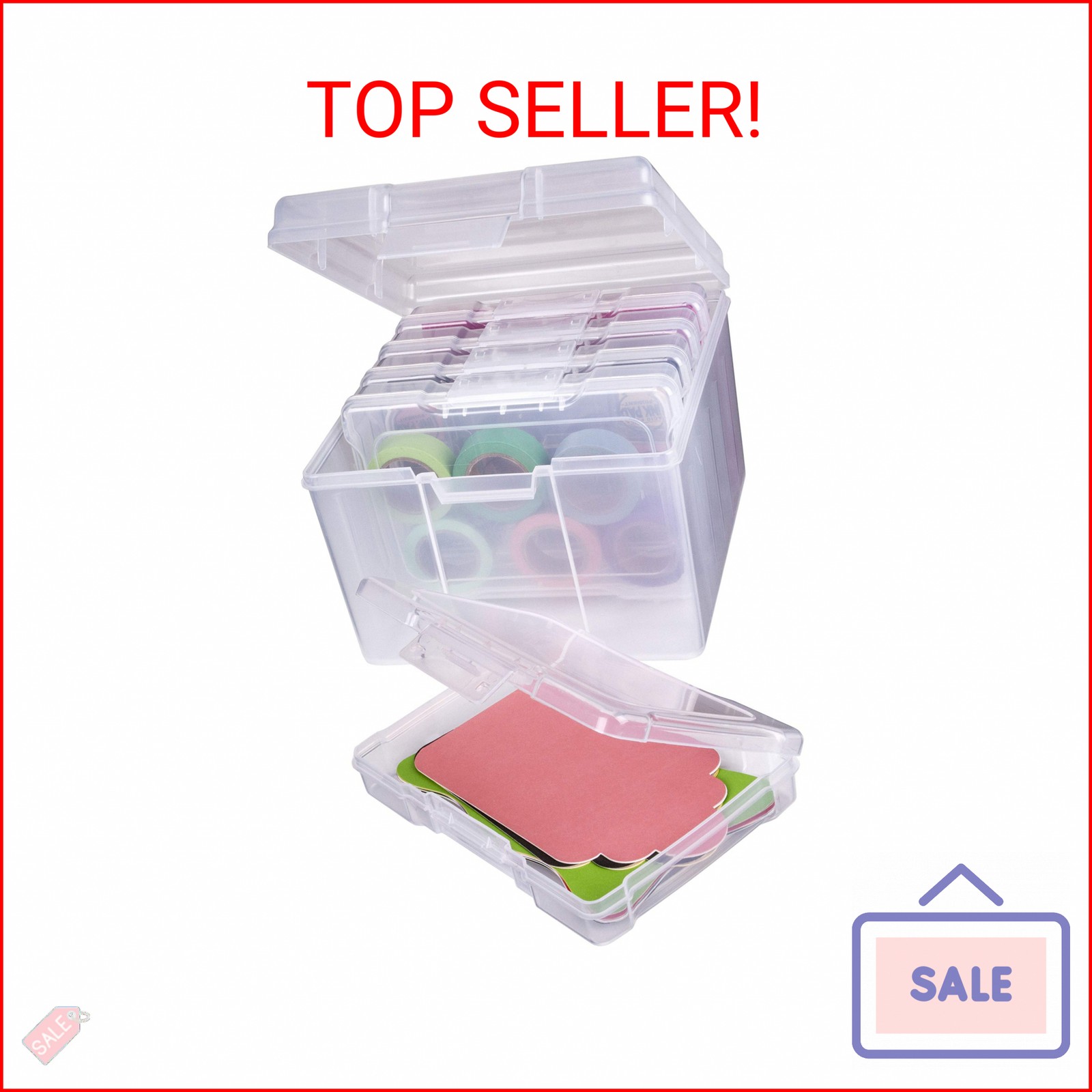 ArtBin 6947ZZ Photo & Craft Organizer Set, Large Box with [5] Plastic Storage Ca