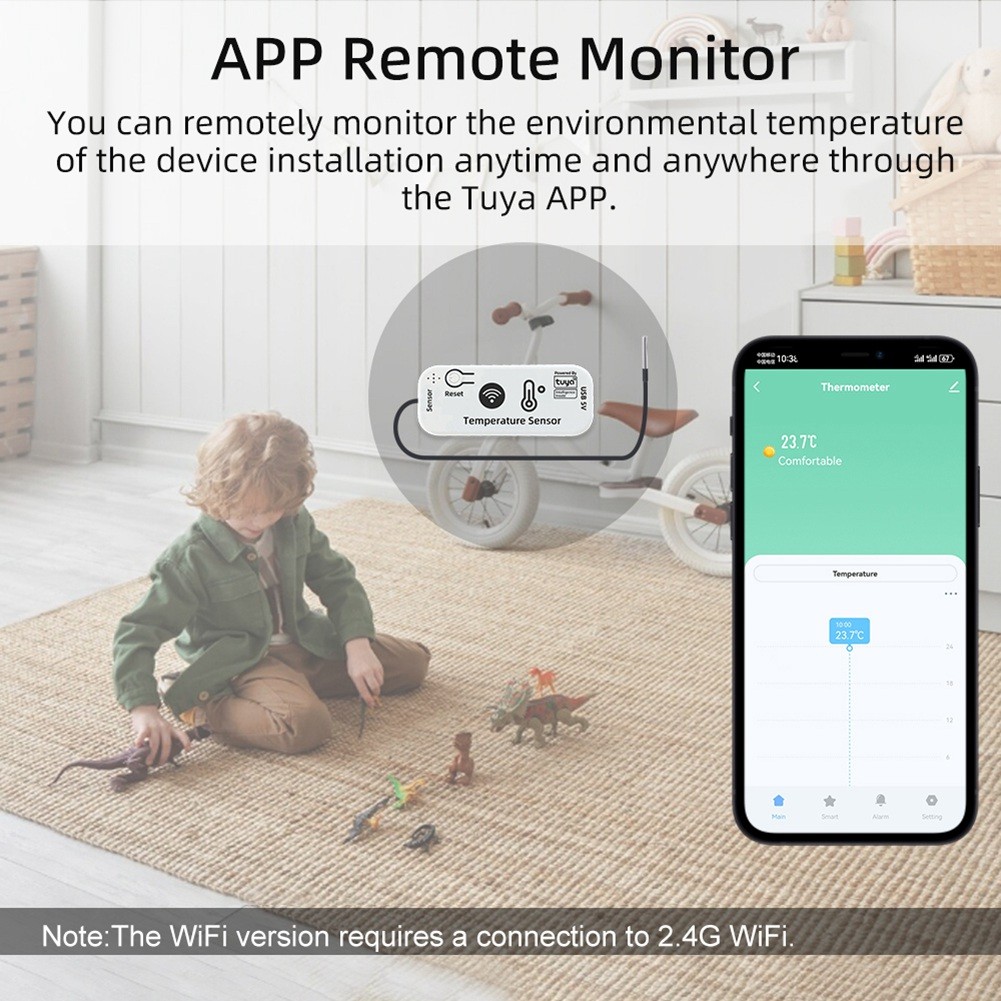 TUYA WIFI Temperature Sensor APP Remote Tuya Temperature Sensor 2.4G WiFi9451