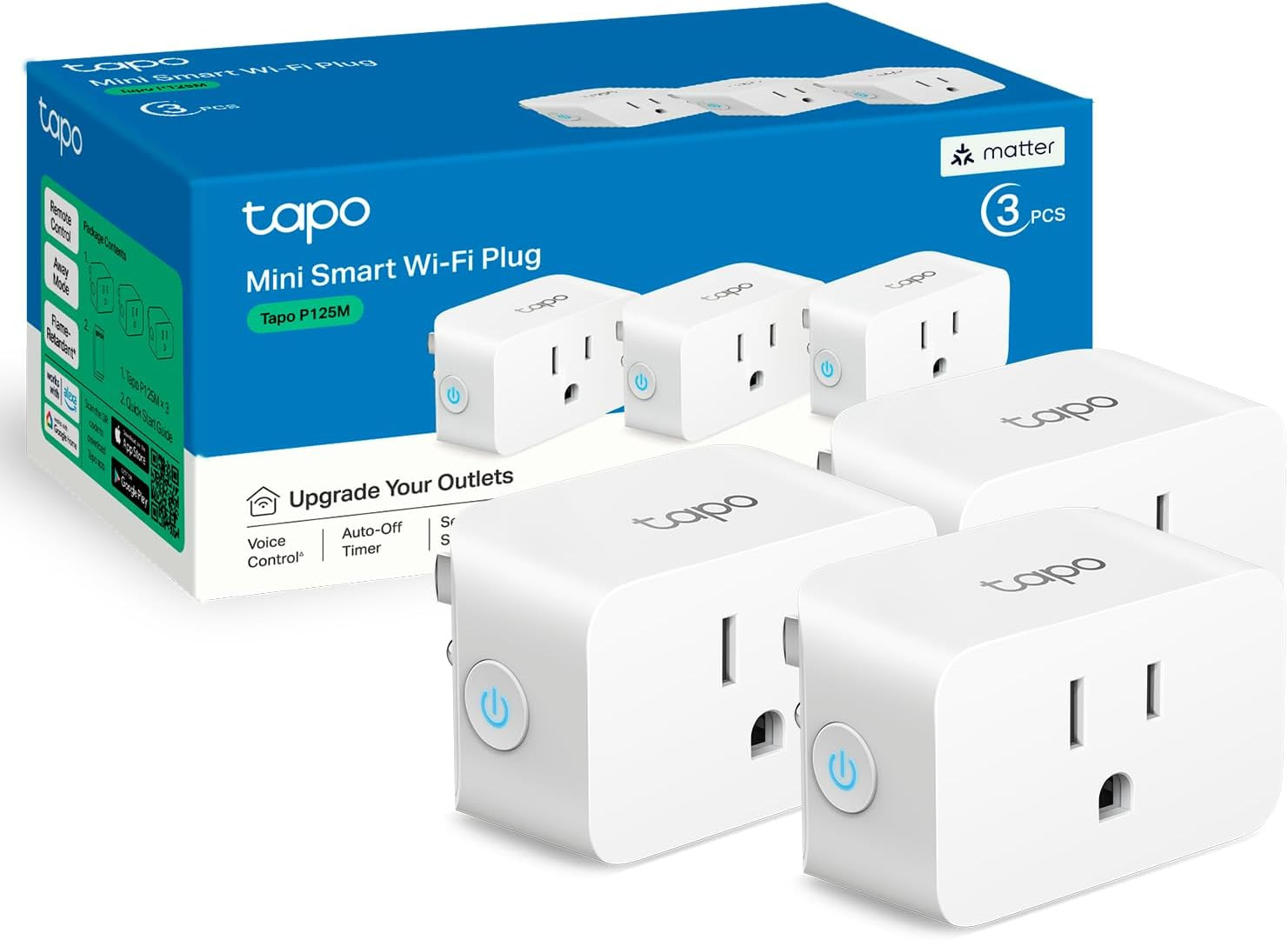 Tp-Link  Matter Supported Smart Plug Mini, Compact Design, 15A/1800W Max, Super