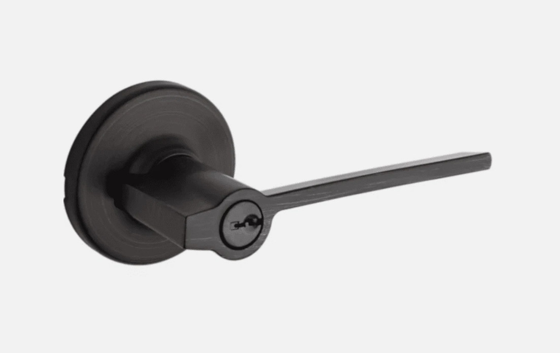 Kwikset Ladera Keyed Entry Lever – Venetian Bronze Model 405LRL, Grade 3