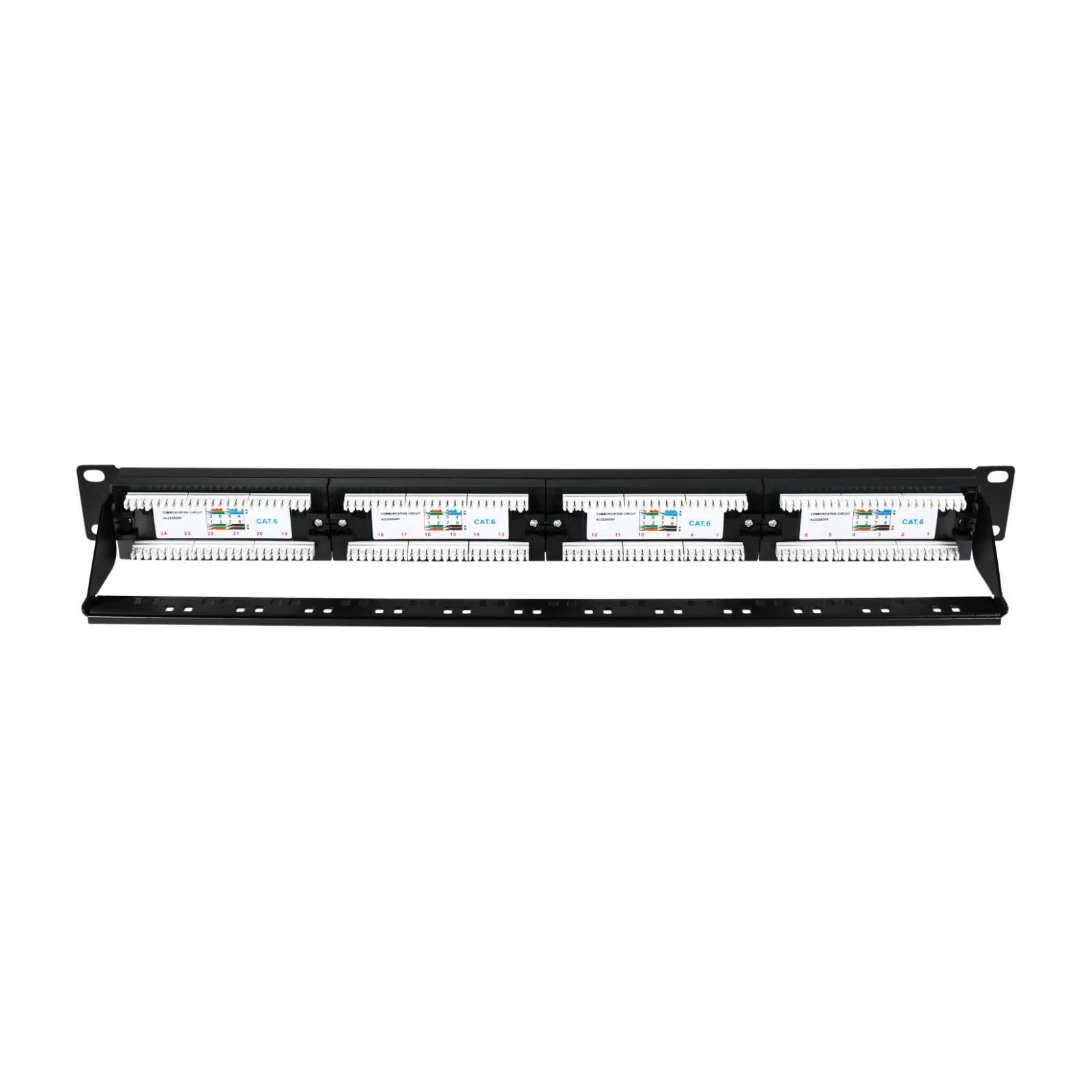 24 port Patch Panel, Cat6 Cat5e Cat5, 110 Type (568A/B)