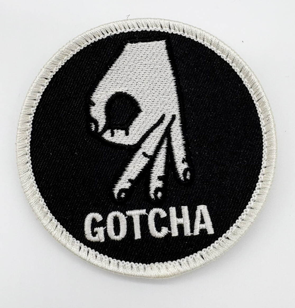 Gotcha Embroidered Patch, 3 in, Hook and Loop