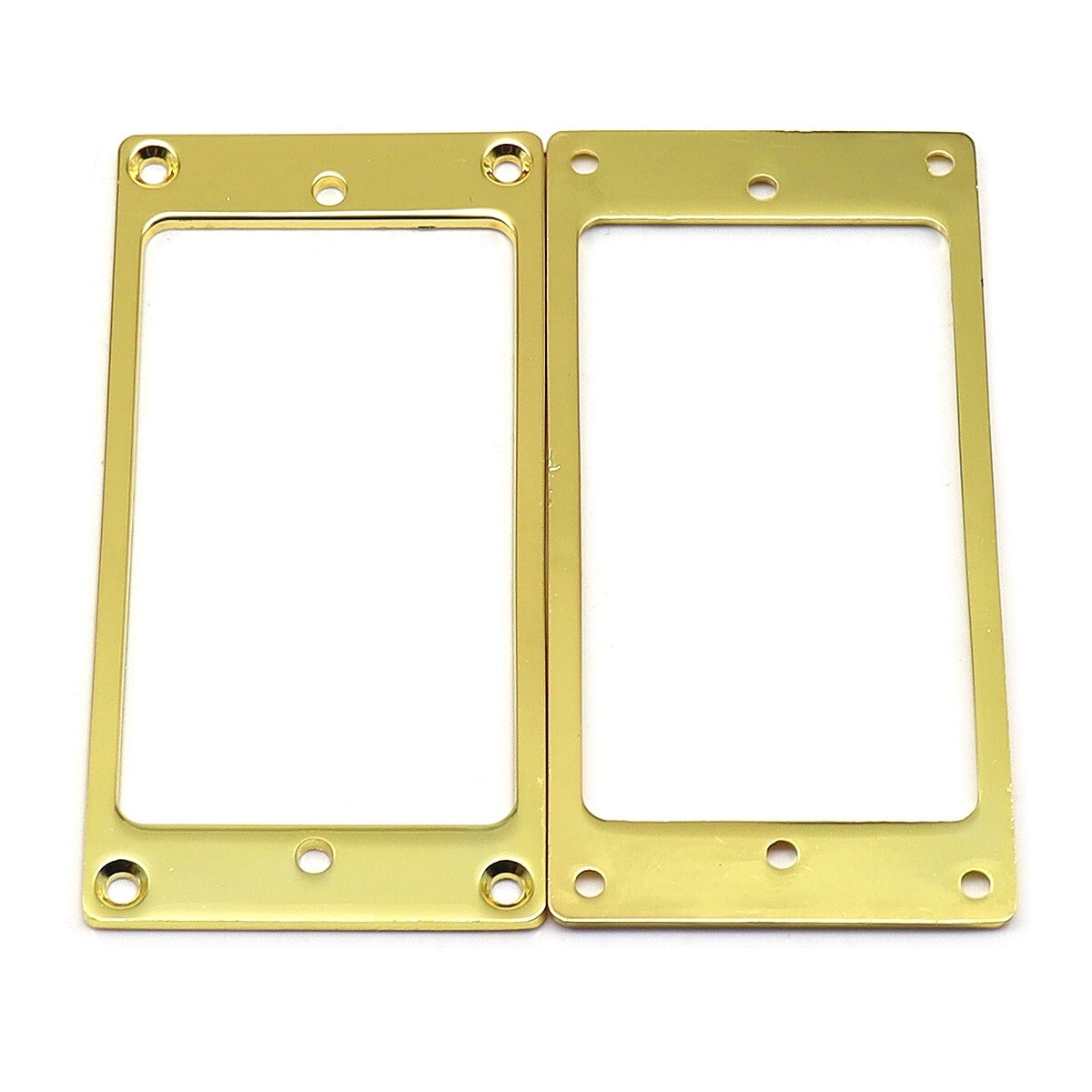 2x Flat Metal Guitar Humbucker Pickup Mounting Ring Pickups Cover Frame Gold