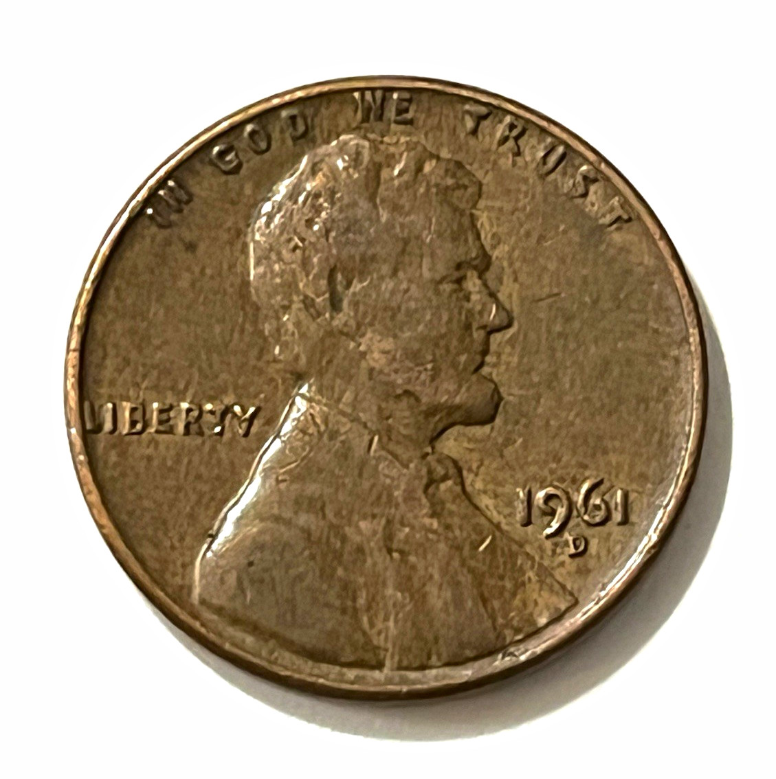 1961-D DDO “L” in Liberty is on the rim Lincoln memorial Penny free shipping!