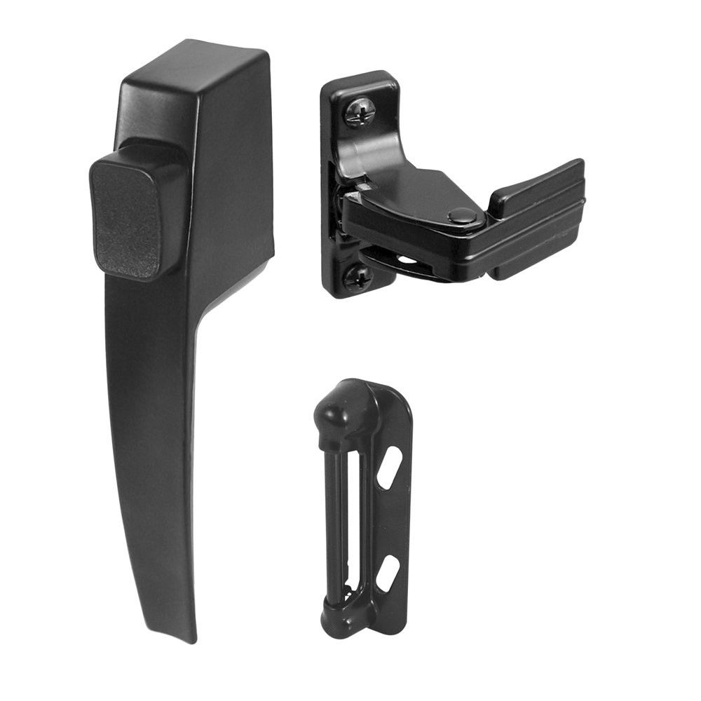 Prime-Line MP5007 Push Button Screen/Storm Door Latch Set, Black 2 set,
