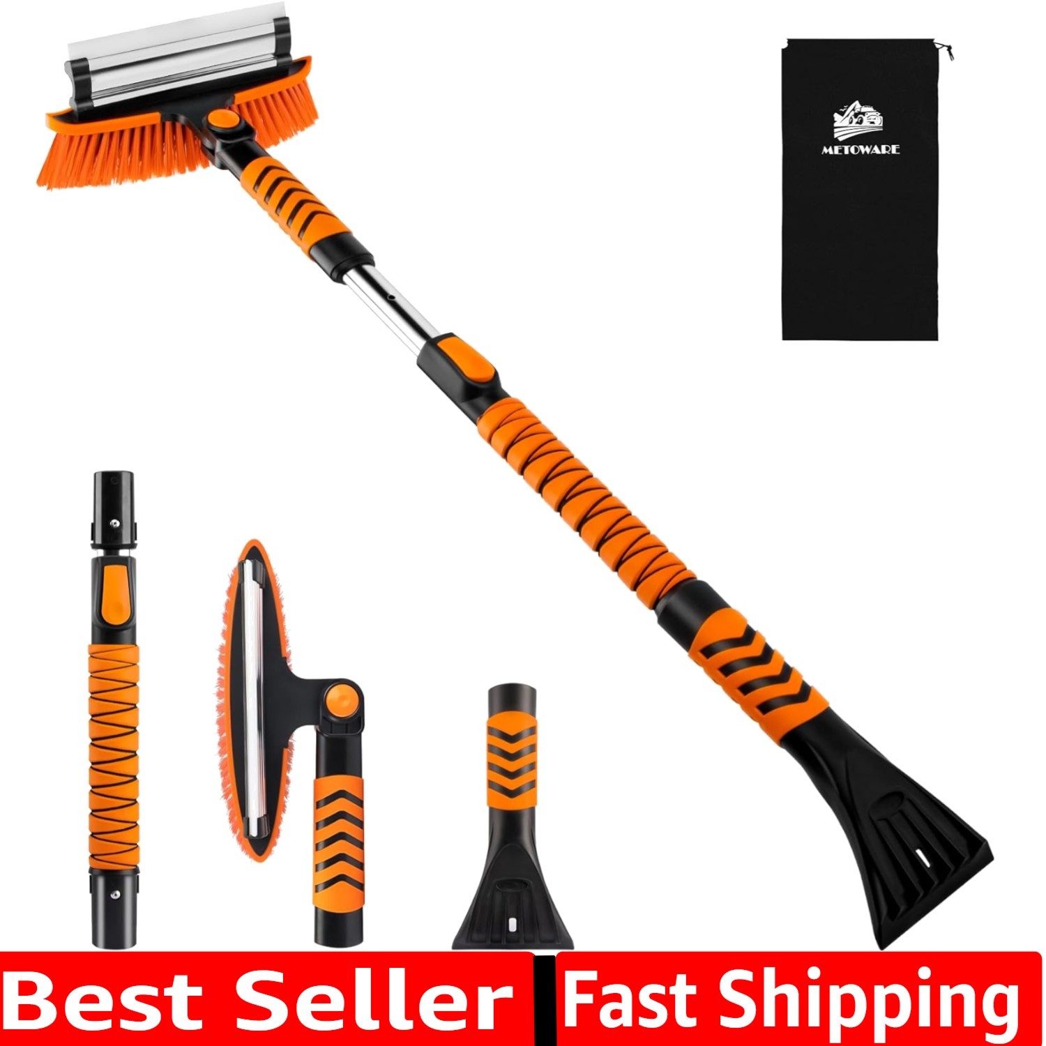 44'' Snow Brush and Ice Scrapers for Car Windshield, Extendable Snow Brush fo...
