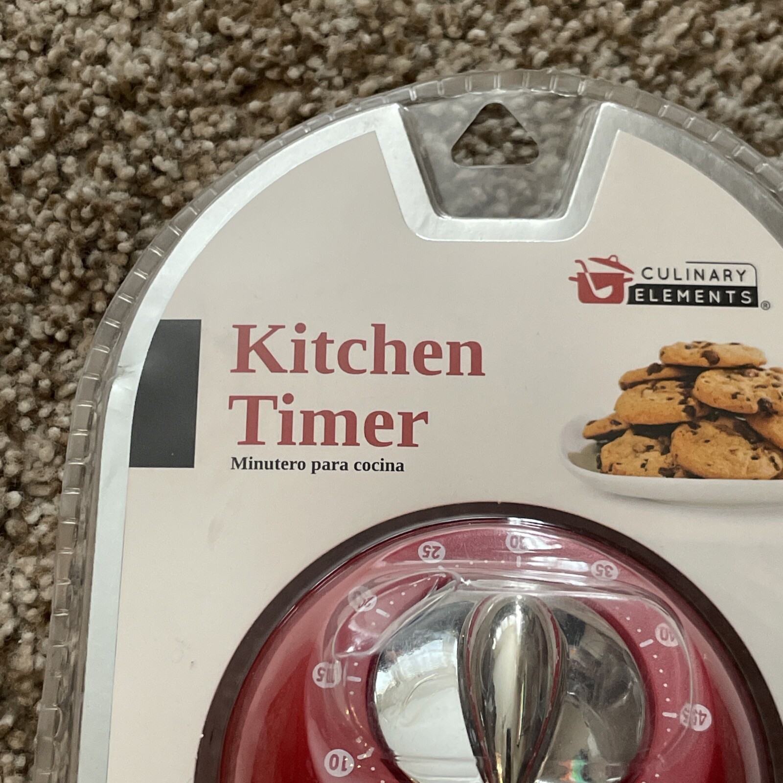 Culinary Elements 60 Minute Kitchen Timer Red Mechanical Wind Up
