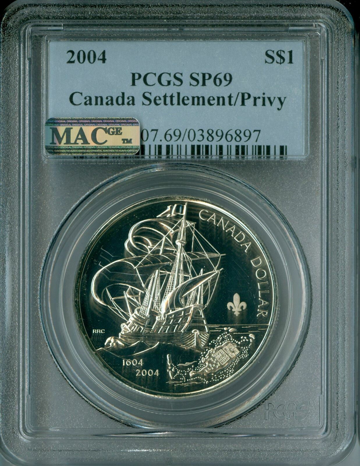 2004 CANADA 1ST FRENCH S. PRIVY DOLLAR PCGS SP69 MAC FINEST SPOTLESS 8300 Minted
