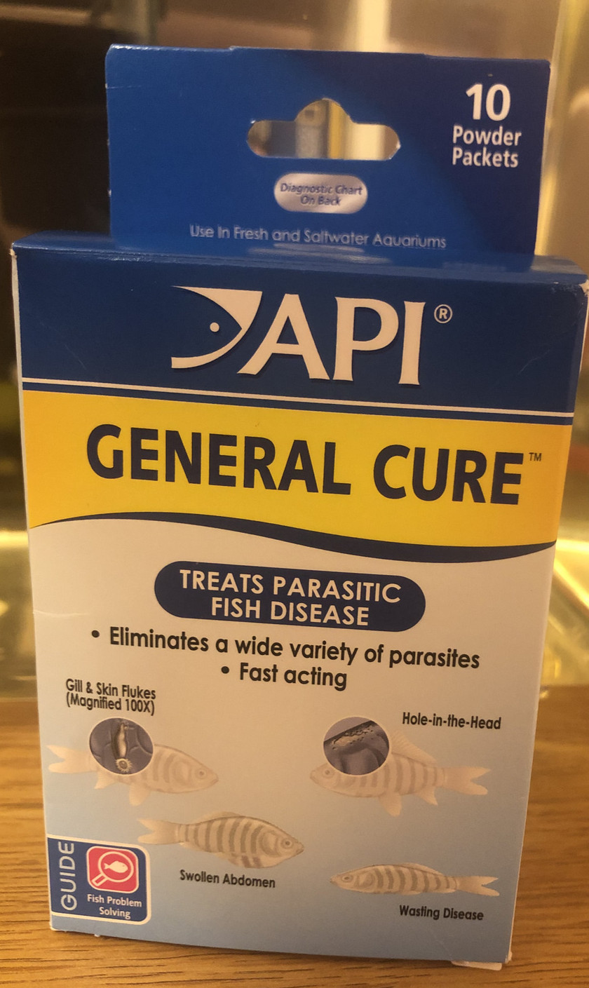General Cure-Treats Parasitic Fish Disease-by API, 9 individual powder packets