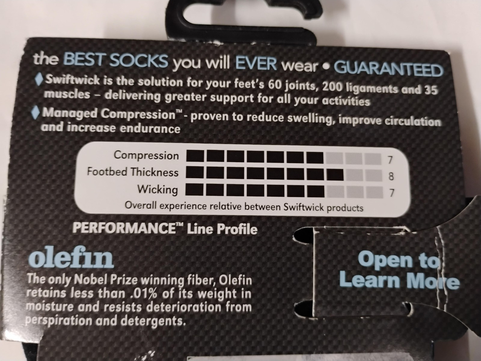 Swiftwick Perf 4 High Bicycle Socks Back Small