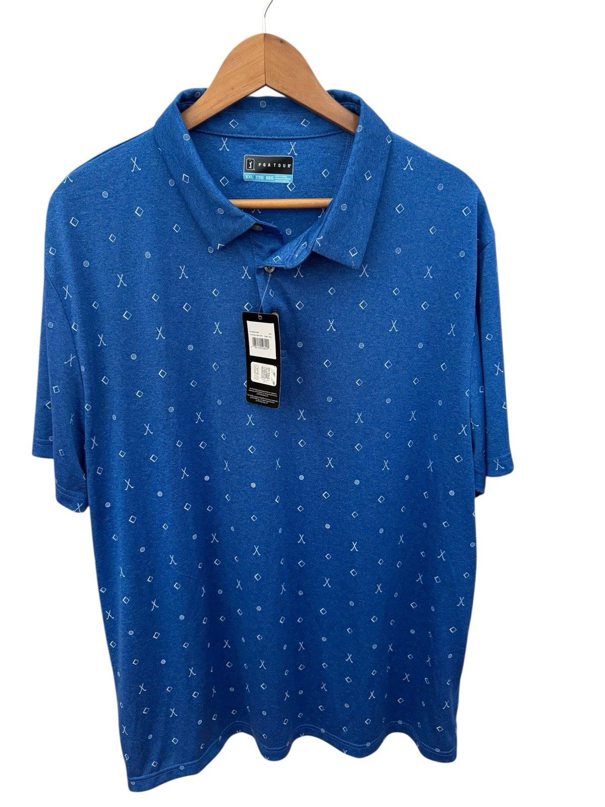 NWT PGA Tour Polo - Men's XXL - Blue With Golf Design