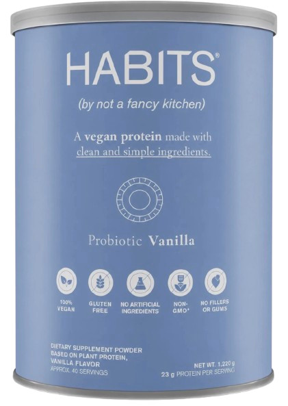 HABITS Vegan Protein Powder Vanilla 1.22kg Plant-Based Protein Blend