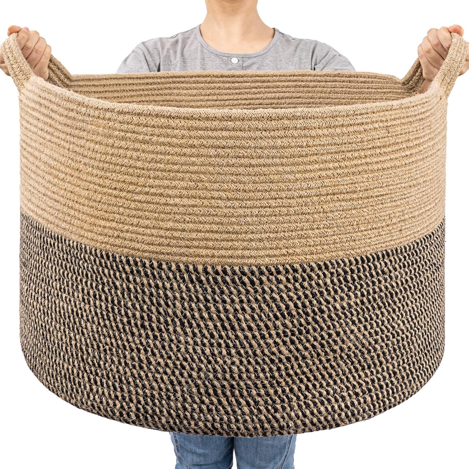 Goodpick Extra Large Wicker Storage Basket, 83L Woven Blanket Storage for Living