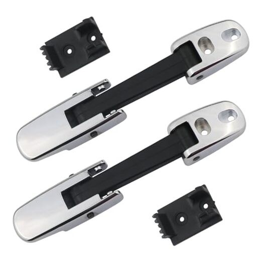 Hood Latch Strap w/Catch Bracket Compatible with Kenworth T660 T470 T370 Chrome