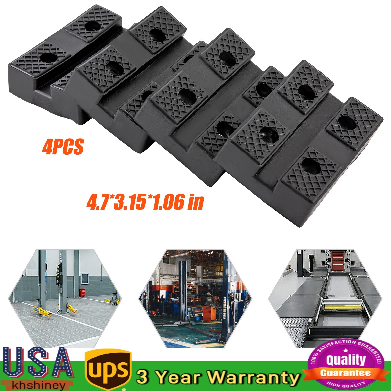 4Pcs Rectangular Rubber Arm Pads Lift Pad Auto Lift Car Truck Hoist Heavy Duty