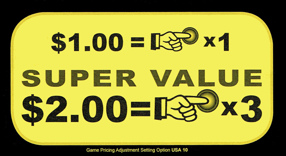 Stern Size Pinball Card Placard Pricing $1.00 / $2 for 3 Plays - 4 pack