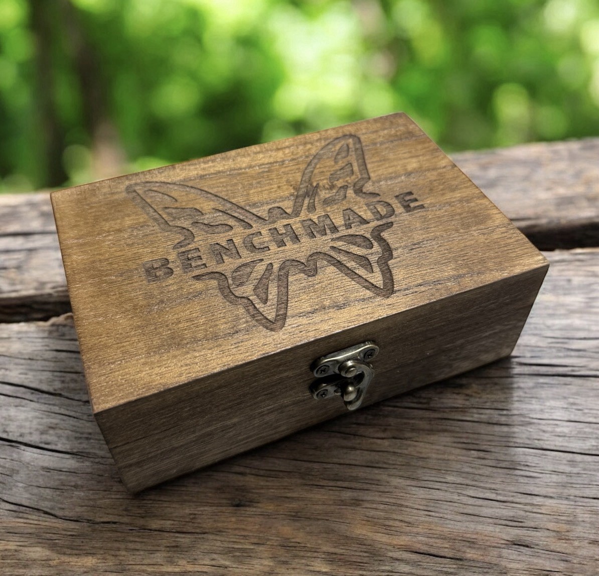 Benchmade Custom Wooden Display Box Laser Engraved 6”x4”x2”