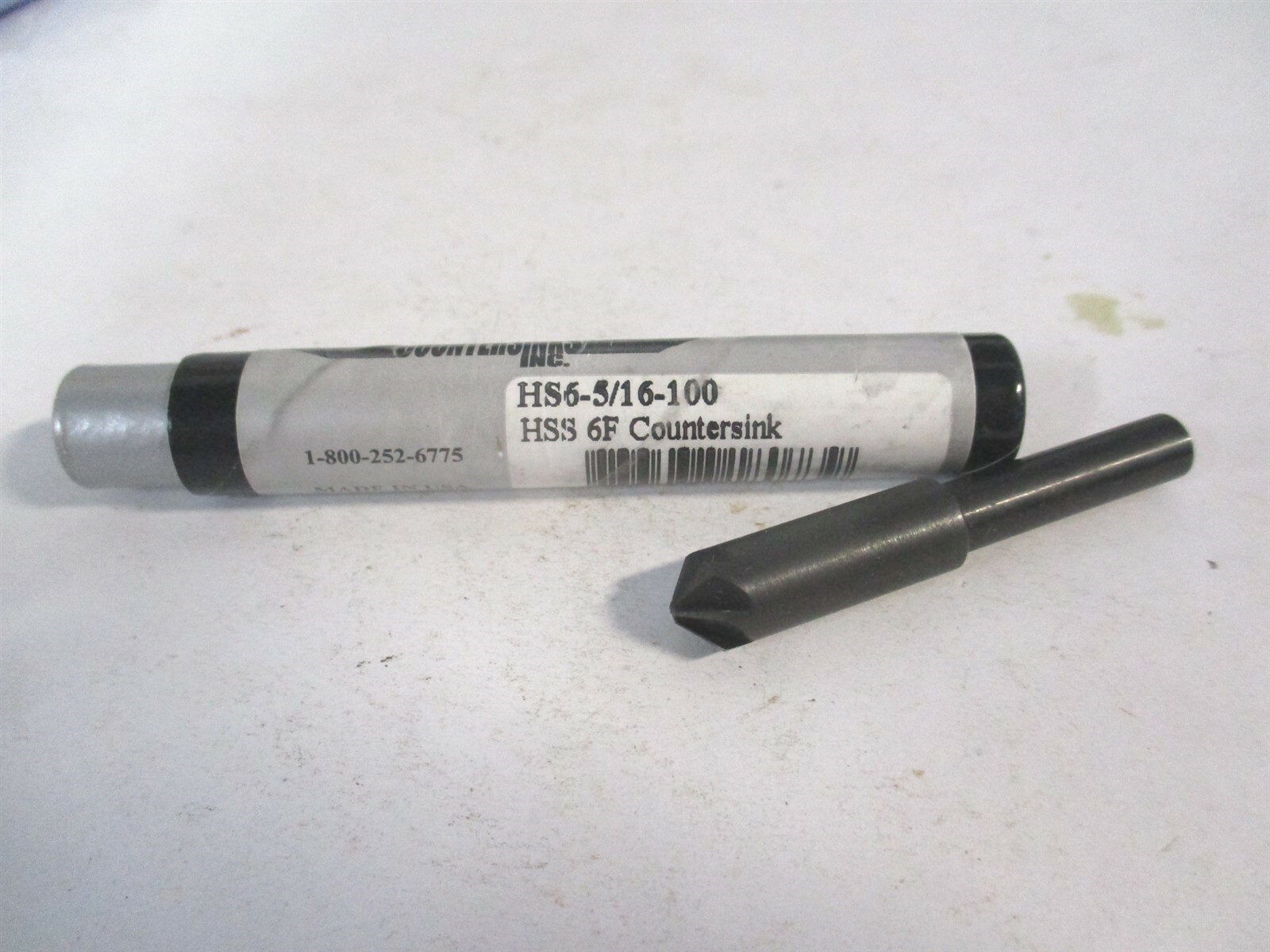 Countersinks Inc (HS6-5/16-100) High Speed Steel 6-Flute Countersink
