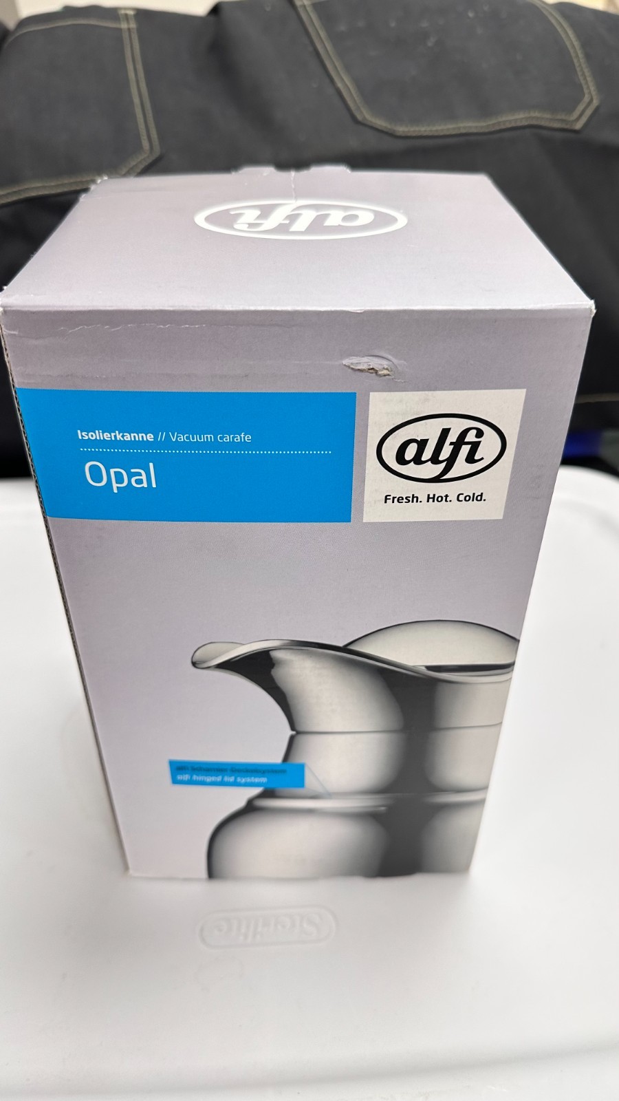 Brand New Alfi Isolierkanne Opal Vacuum Coffee Carafe Chrome Plated Brass 1 L