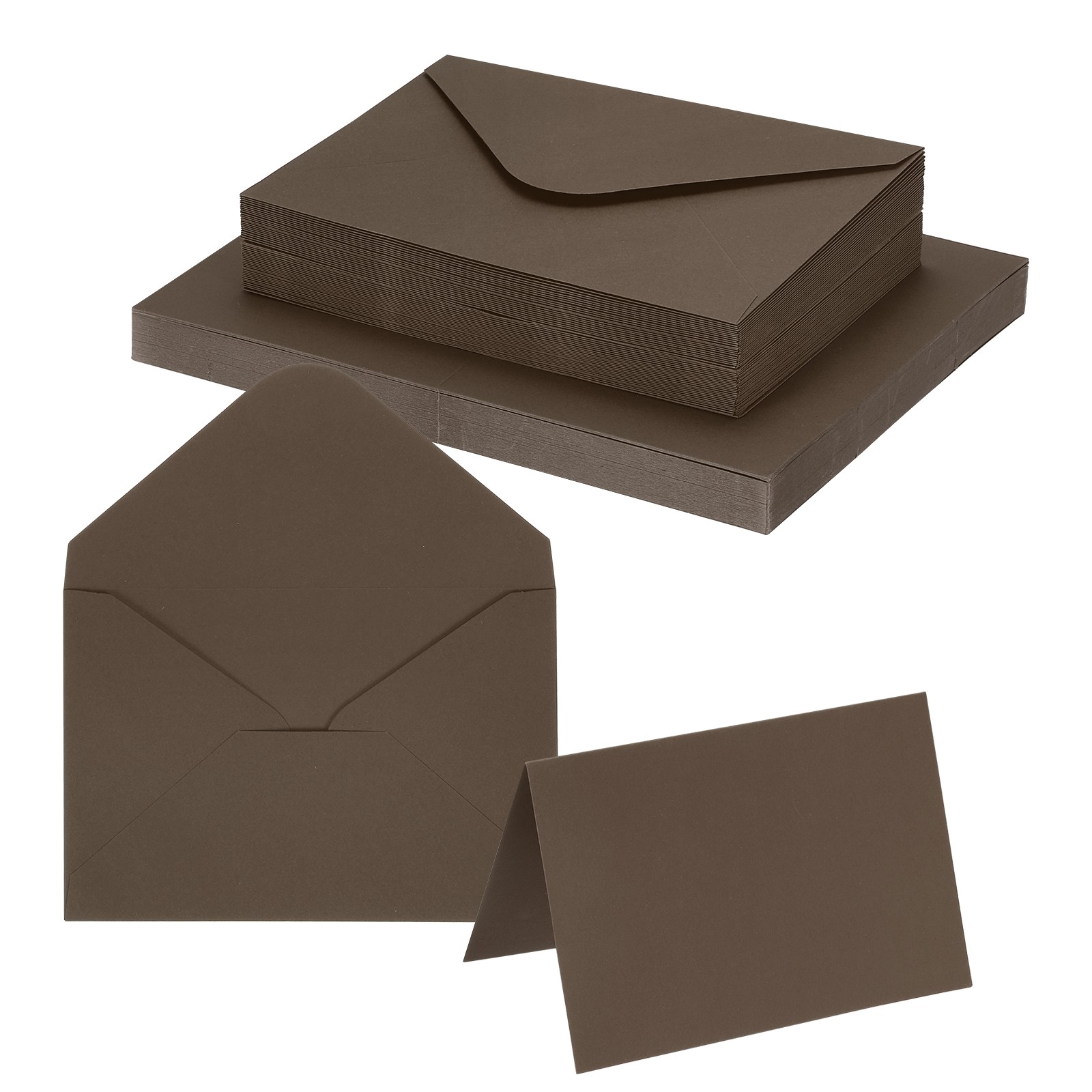 50Sets 4 x 6" Blank Greeting Cards and Envelopes, Dark Coffee