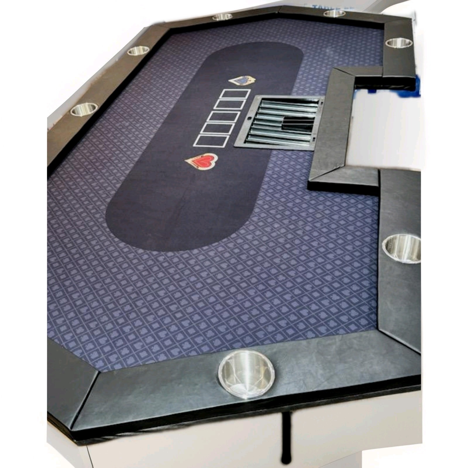 Poker Table with Dealer Tray, Card Layout and Cup Holders