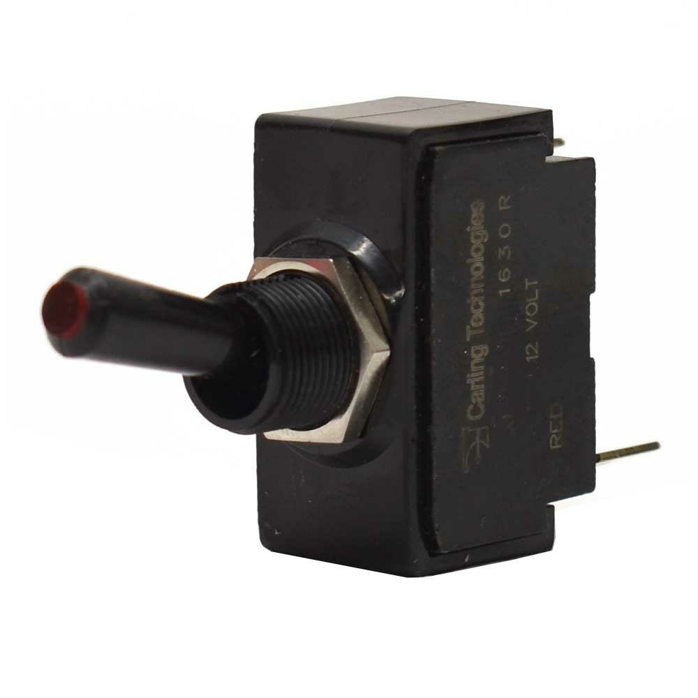 Carling Boat On/Off Toggle Switch 1630R | 12V Red Lit 3-Spade