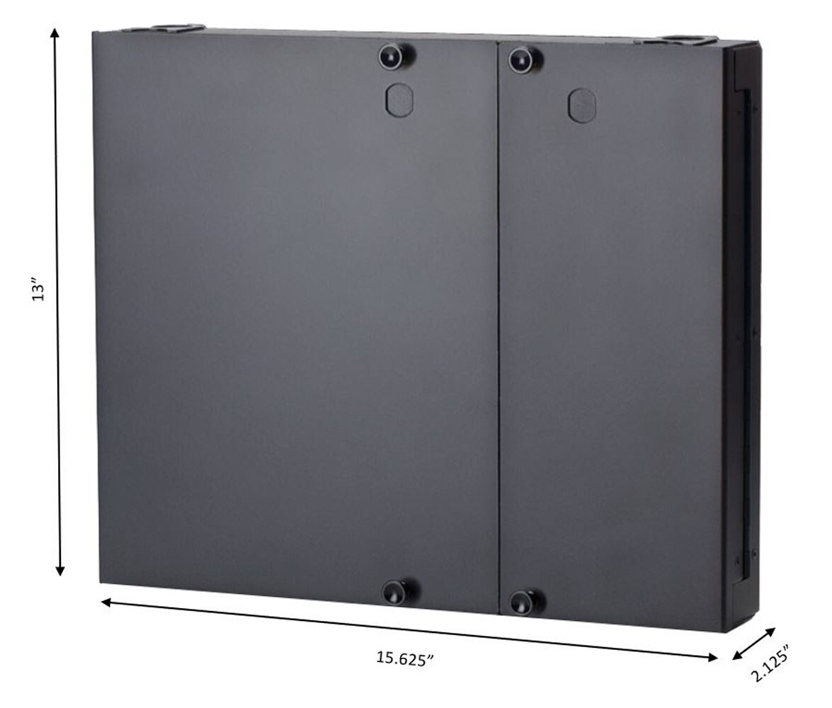 24 Fiber Dual Door Wall Mount, 12 LC Duplex Adapter PatchOnly 62.5/125 Multimode