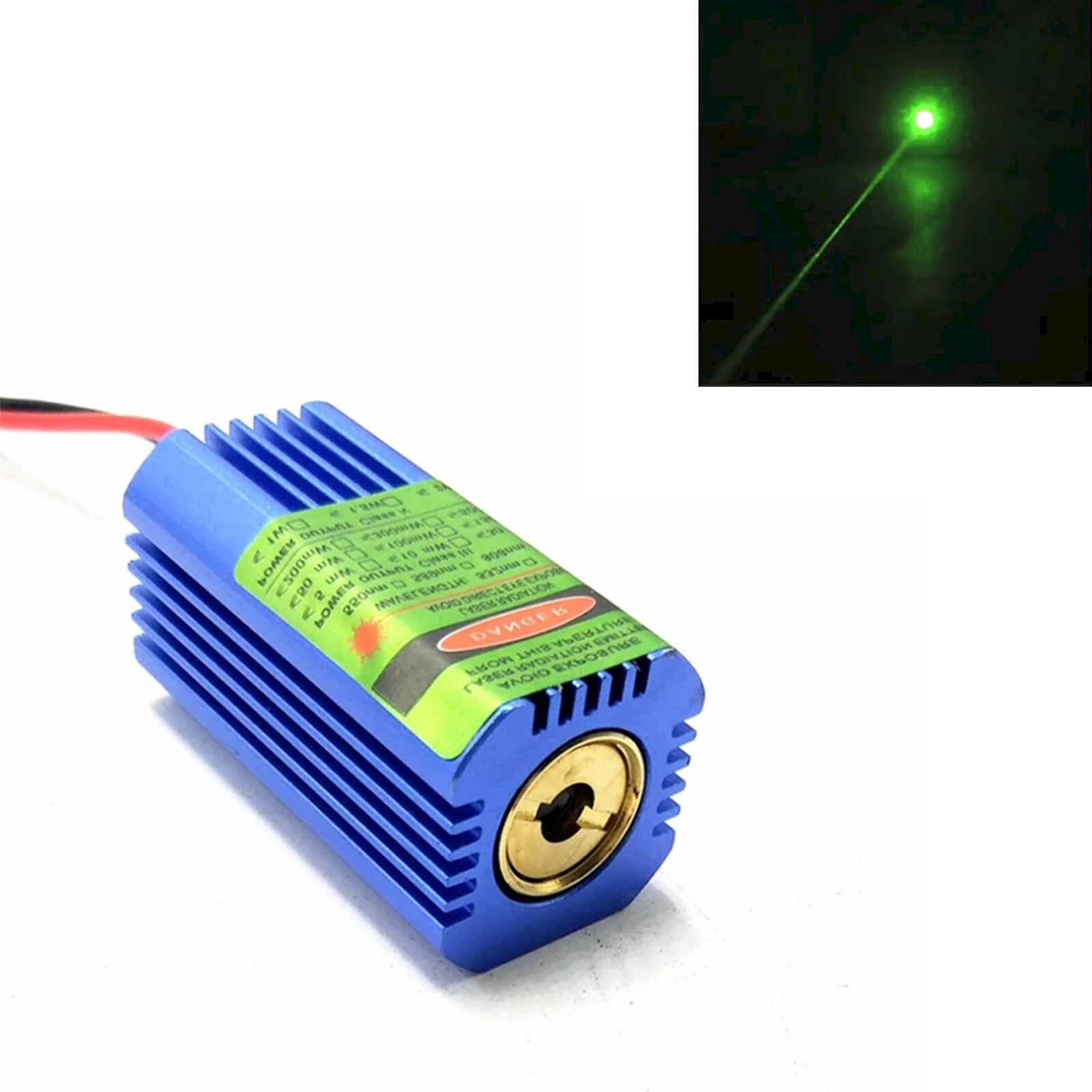 1pc 532nm 50mW 3-5V green Dot laser tube module 40x21x21mm