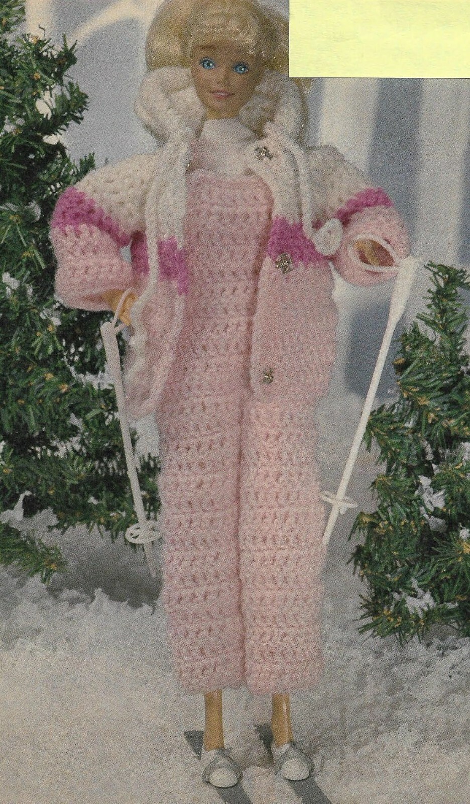 DOLL SKI JACKET AND PANTS FASHION DOLL CROCHET PATTERN INSTRUCTIONS
