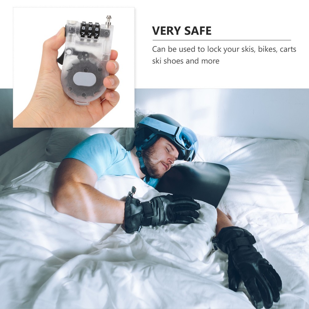 Electric Skateboard Lock Combination for Snowboard Ski Cable