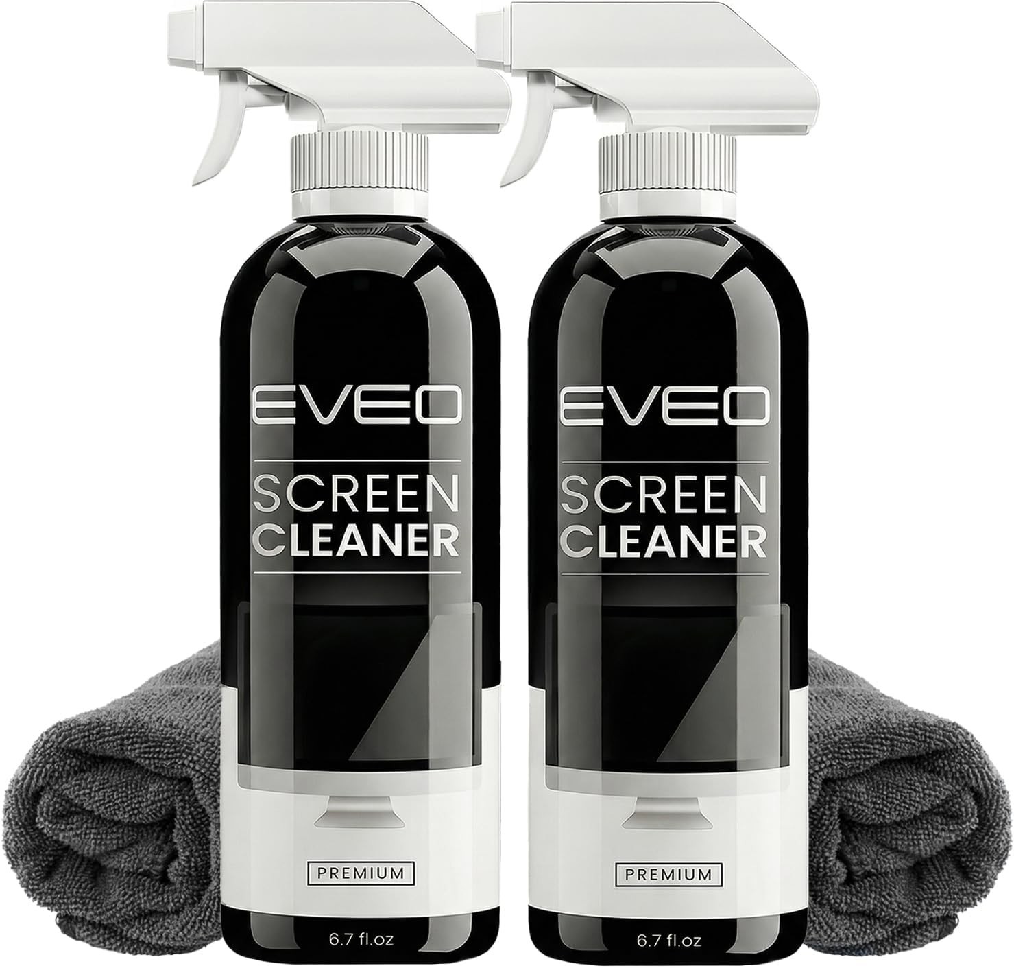 Streak-Free Screen Cleaner Spray Kit with Microfiber Cloth – 2 Pack Essentials
