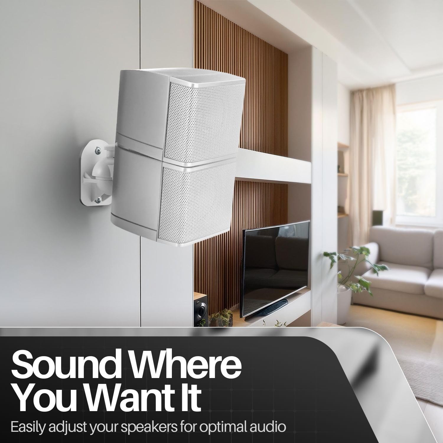 TNP Universal Satellite Speaker Wall Mount Bracket Ceiling Mount Clamp with A...