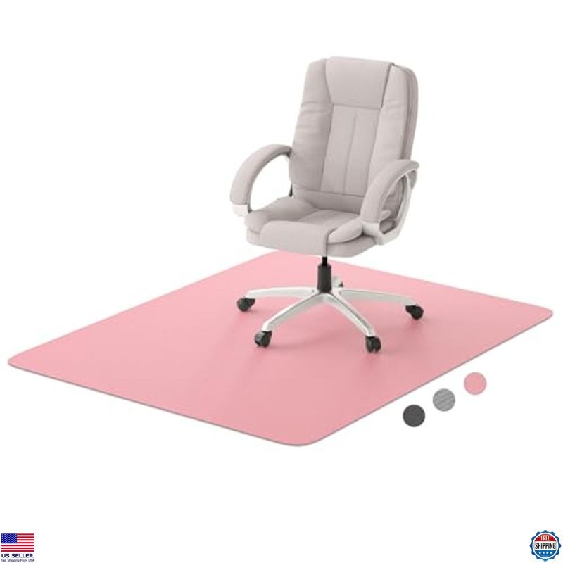 Hsurbtra 35" x 47" Pink Anti-Slip Chair Mat - Heavy Duty PVC for Hardwood & Tile