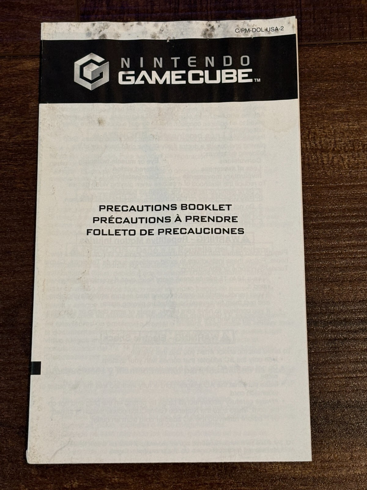 Precautions Booklet Nintendo Gamecube Instruction Manual Only
