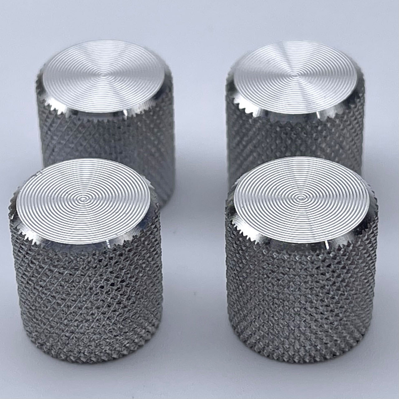 4 Pcs Aluminium Flat Top Guitar Knurled Speed Control Knob Split Shaft Pots
