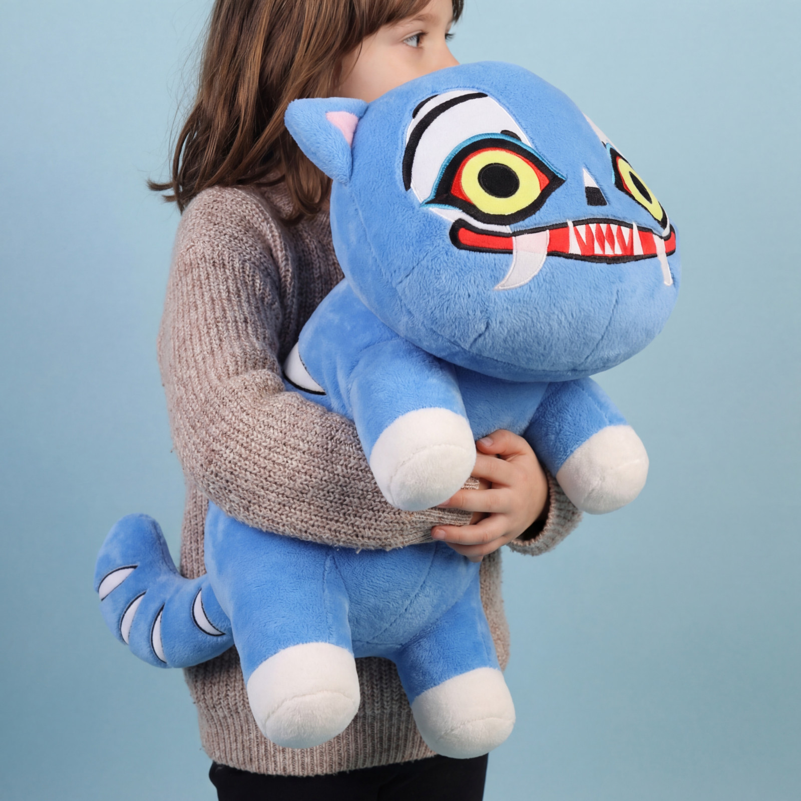 Derpy Blue Tiger Minhwa Plush Toy 20” Large Stuffed Animal Soft Pillow Kids Gift