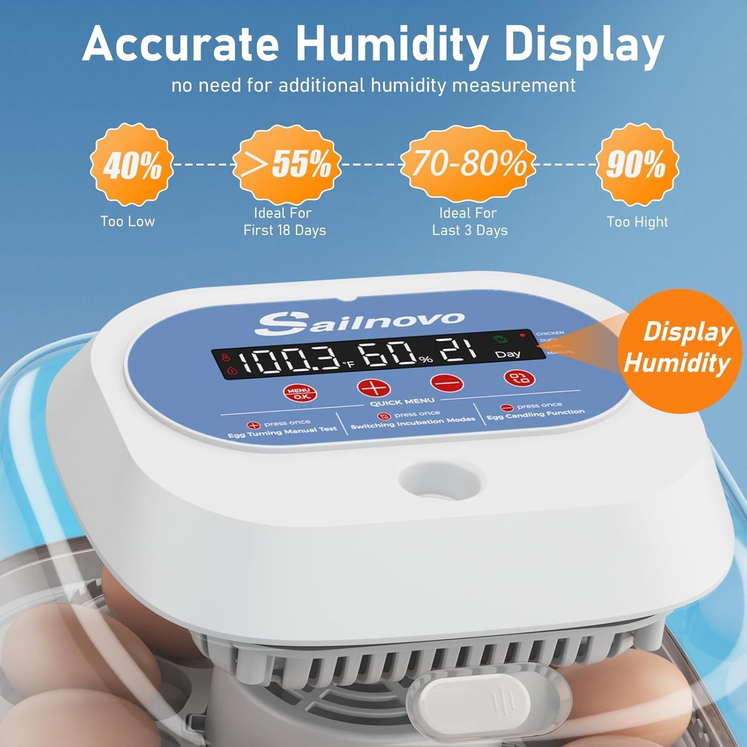 Incubators for Hatching Eggs 12 Egg Incubator with 4 Modes Temperature Control