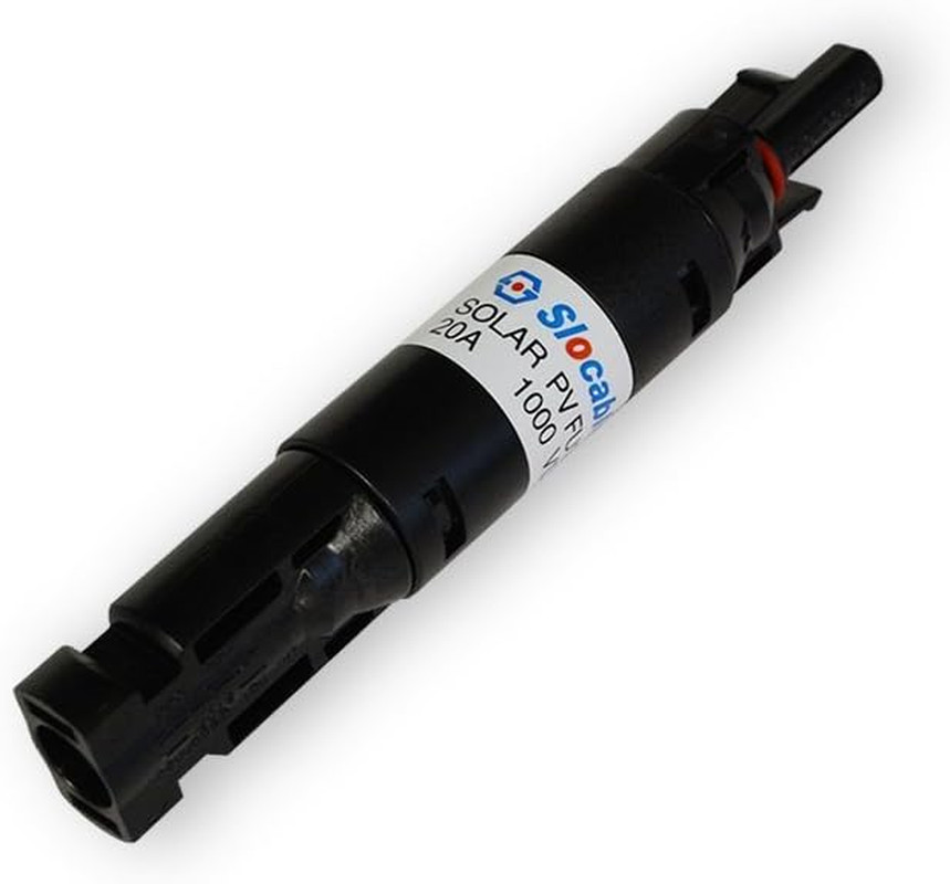 Renogy 20A Male and Female Connector Waterproof In-Line Holder W/Fuse, 20A, Blac