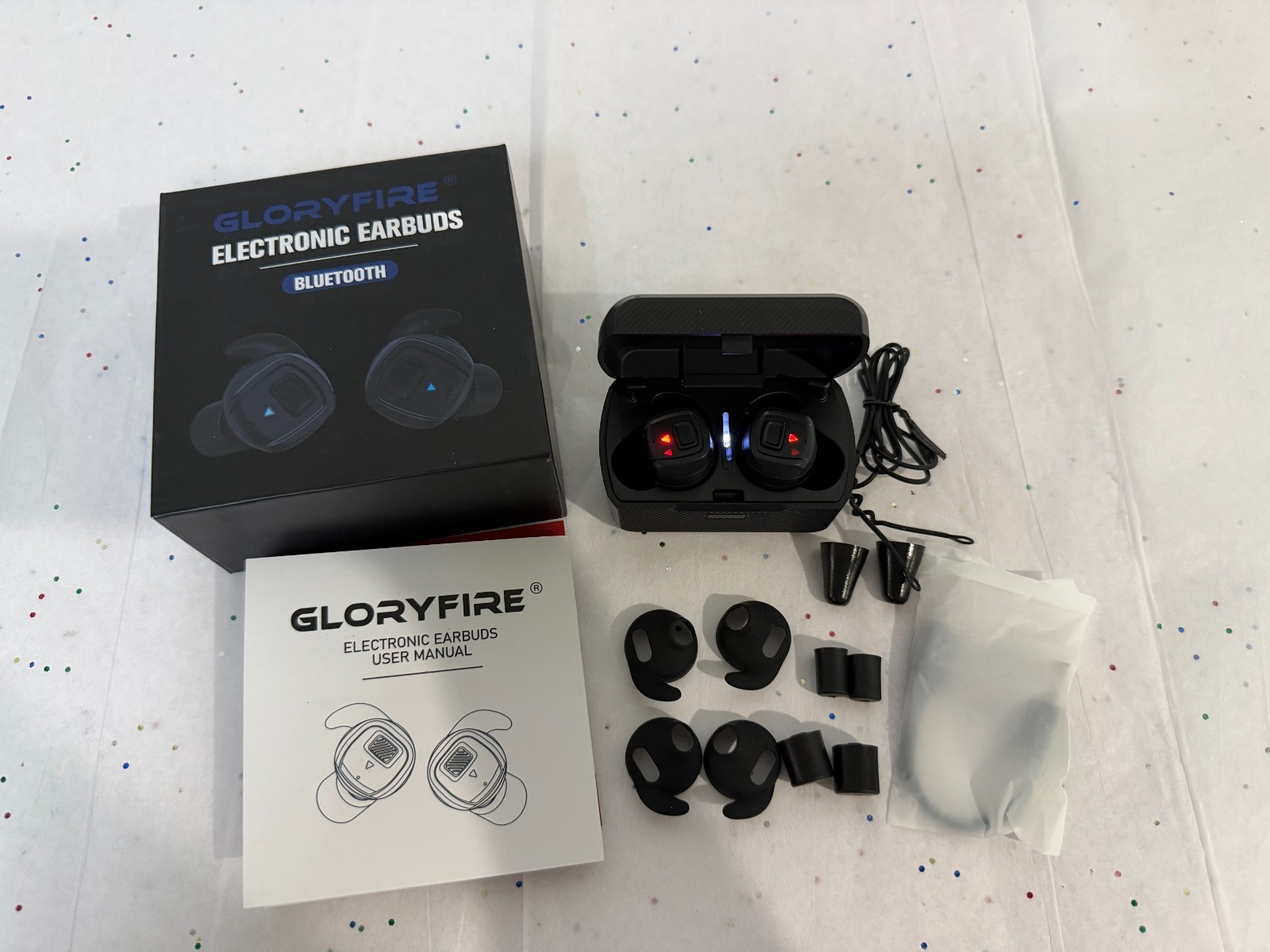 Gloryfire Bluetooth Hearing Protection Ear Buds Shooting 26db Noise Reduction
