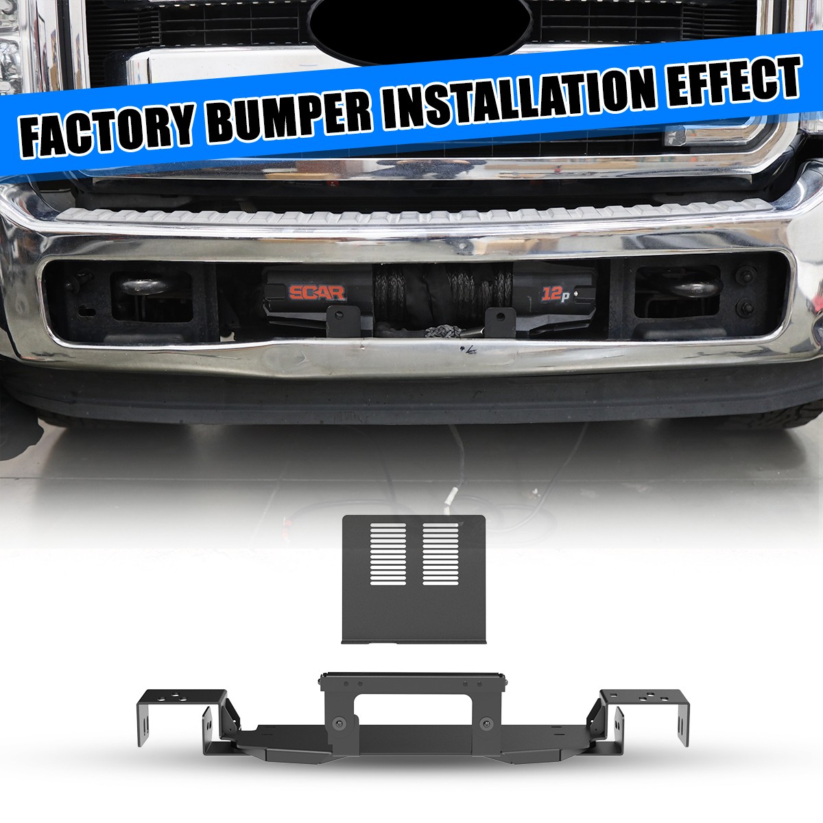 Heavy Duty For 2011-2016 Ford F-250 F-350 Steel Hidden Winch Mount Plate Bracket