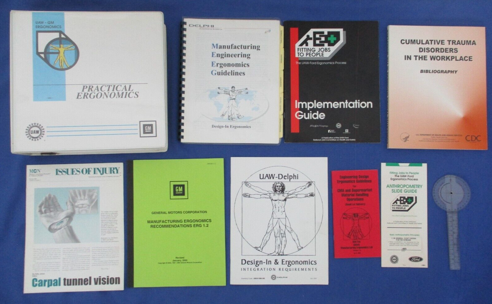 Lot-10 1990's Ergonomic Instruction Books Manuals Information-Protractor GM Ford