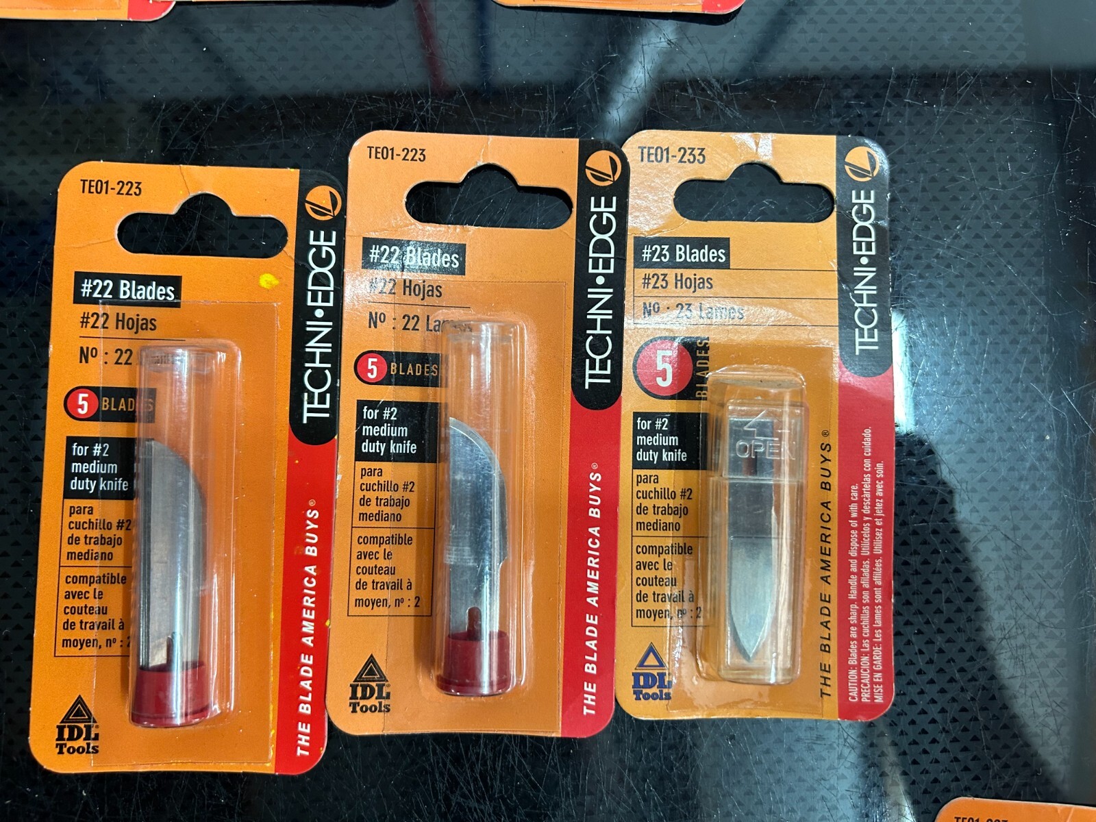 New 3-pack lot (5 blades per pack) Techni Edge #23 Hobby Knife Blade TE01-233