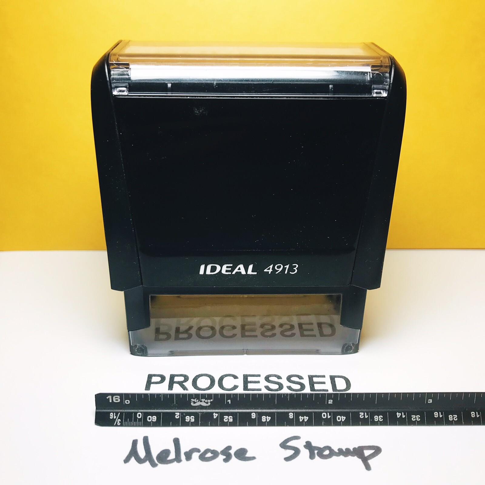 Processed Rubber Stamp Black Ink Self Inking Ideal 4913
