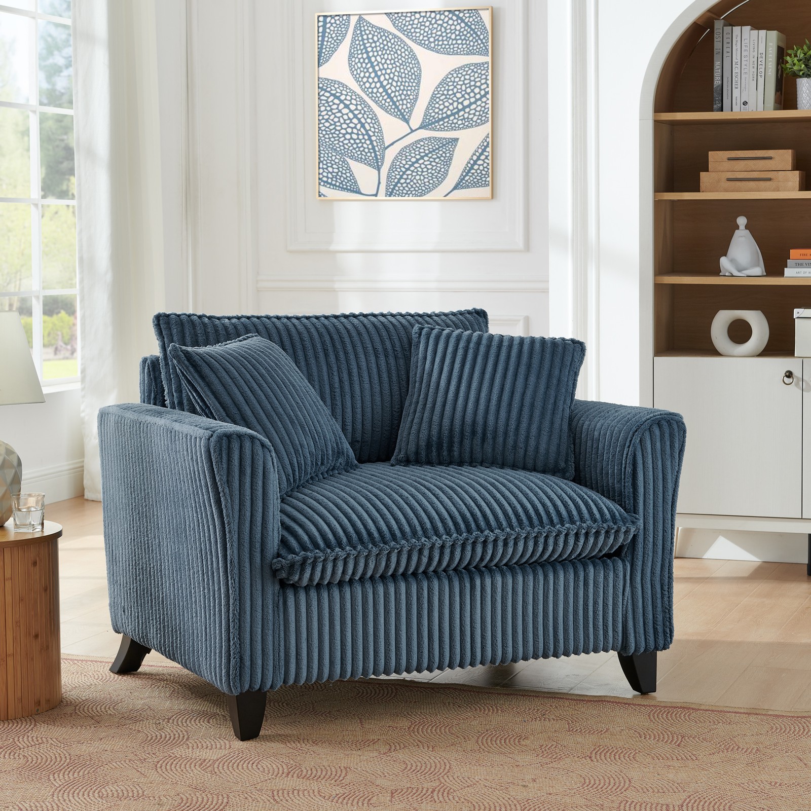 Single Person Sofa Chair with Backrest & Armrests - Blue