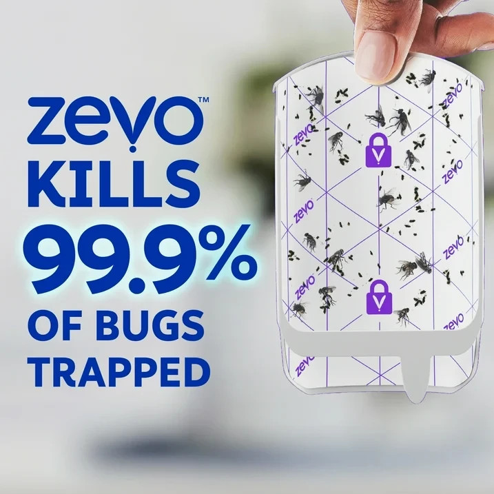 Zevo Flying Insect Indoor Fly Trap Full Size: Easy, Mess-Free Solution - Light T