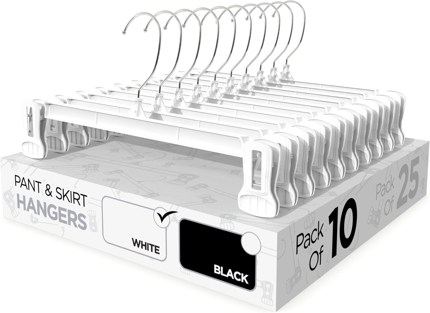 Sharpty Pant & Skirt Hangers - Closet Hangers for Shorts, Shirts, Jeans, Dresses