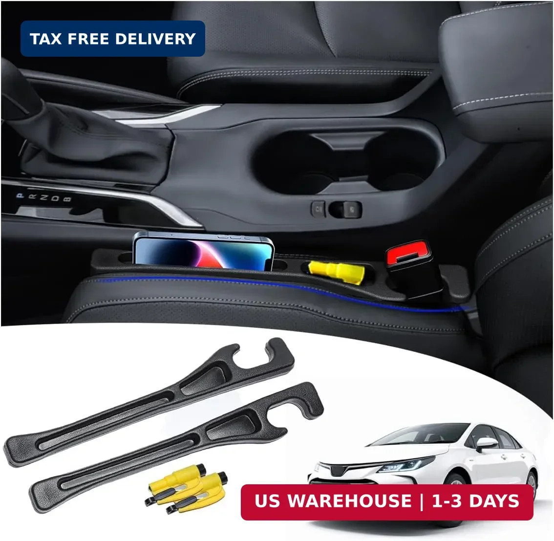 [Compatible with Toyota Corolla] Seat Gap Filler,No Drop Seat Guard Compatible w