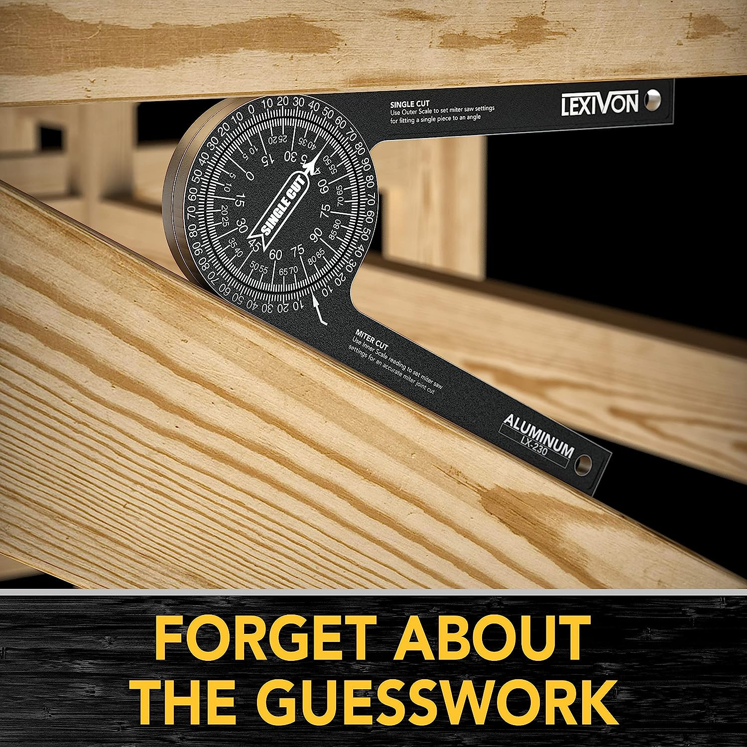 Aluminum Miter Saw Protractor | 7-Inch Rust Proof Angle Finder Featuring Precisi